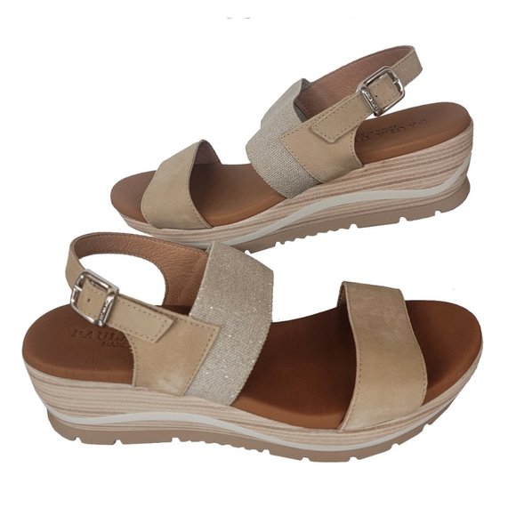 Paula Urban Sandal with Suede - Tan & Carmello Size 6.5 Style  - 1-8086 - NIB - Picture 4 of 4